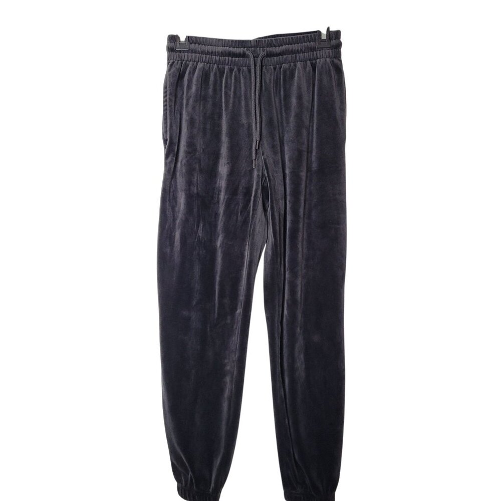Avia Women's XS Black Velour Jogger Pants With Elastic Waist & Drawstring